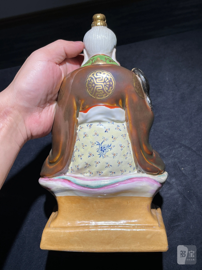 建国后 粉彩太上老君瓷塑 - 图7